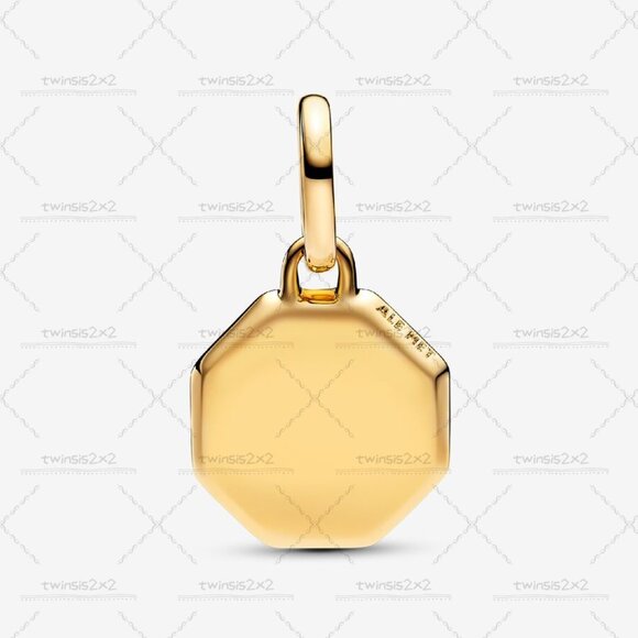 Pandora Blue Engravable Mini Medallion Charm - Picture 2 of 7